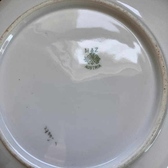 Vintage Violets Lemon Plate Server with Gold Painted Handle - MZ Austria China - Picture 5 of 6